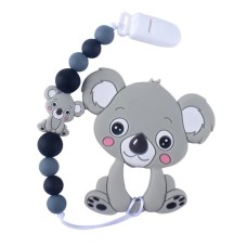 Прорізувач WD210712 Коала силіконове намисто 26 см  Сірий