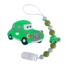 Прорезыватель WD210715 Машинка силиконовые бусы 26см Зеленый