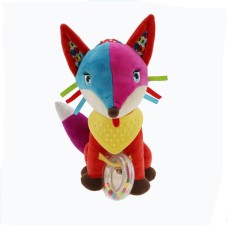 Мягкая погремушка-подвеска WD210260 с прорезывателем Лиса