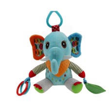 Мягкая погремушка-подвеска WD210260 с прорезывателем Слон