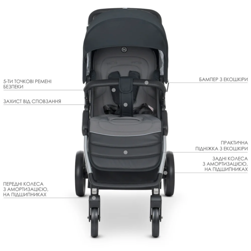 Коляска дитяча прогулянкова EL CAMINO ME 1053N Onyx