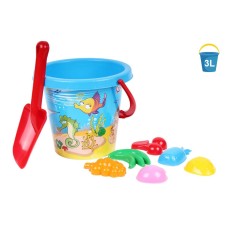 Игрушка "Набор песочный 1" ТехноК 3091TXK ведерко, 6 пасочек и лопатка Голубой