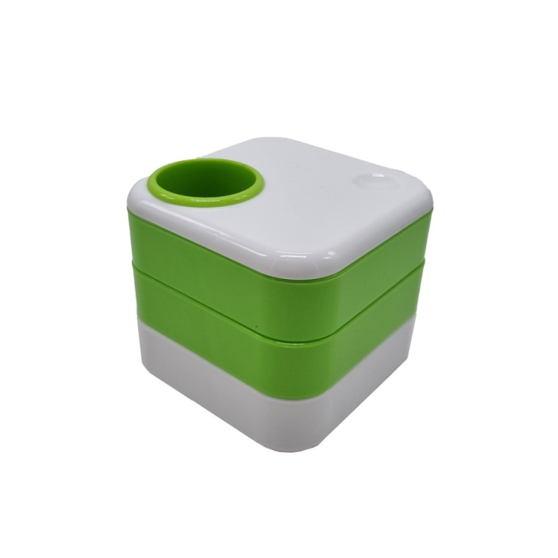 Склянка для ручок 568 пластикова 10х10х9 см Зелений