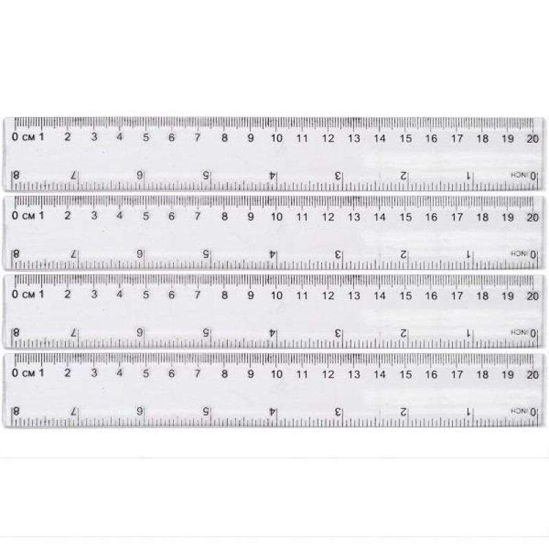 Лінійка прозора Bambi 8820, пластикова, 20 см