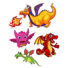 Временная татуировка Дракоши сет Ink-Ok 29945263, 4 изображения