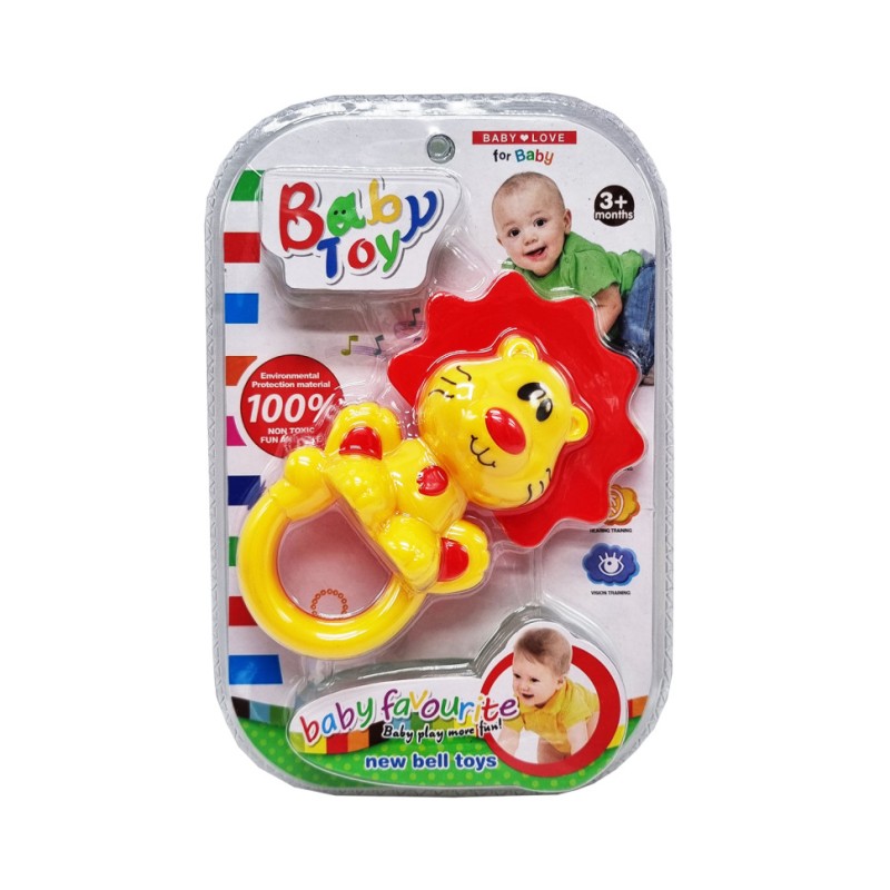 Брязкальце дитяче 536-007, 5 видів Лев жовтий