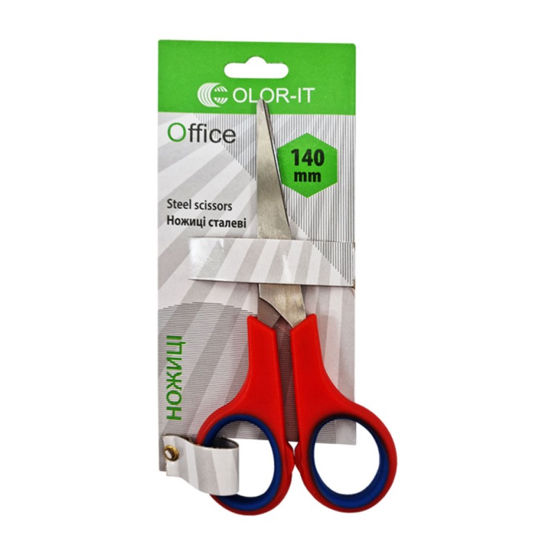 Канцелярські ножиці №5 Scissors "C" 89466, 14 см Червоний