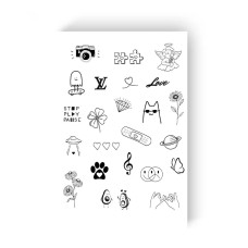 Набор временных татуировок WOW LB-126, 23 изображения