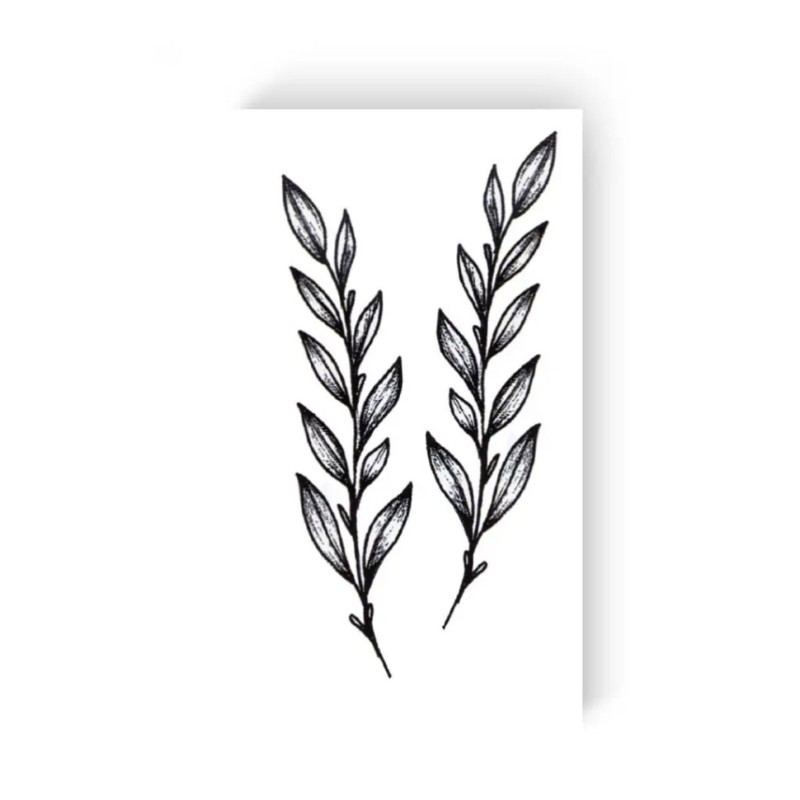 Тимчасове татуювання "Дві гілочки" L-18 чорна