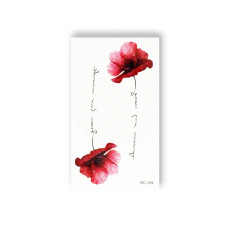 Временная татуировка "Красные маки" RC-129, 2 изображения