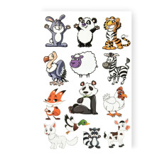 Набор временных татуировок "12 счастливых зверьков" WS-YX021