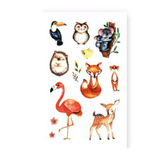 Набор временных татуировок "Коала и 7 зверьков" EC-301 разноцветные