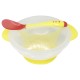 Тарілка на присосці прозора MGZ-0100(Yellow) з термоложкою та кришкою