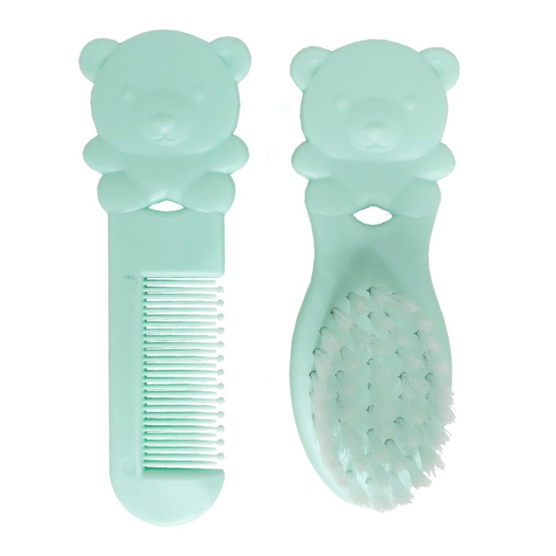 Набір дитячий гребінець і щітка "Ведмедик" MGZ-0711(Turquoise) бірюзовий
