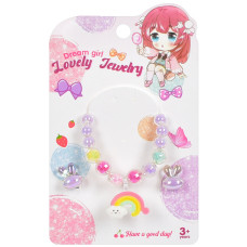 Набір дитячої біжутерії UT7006R браслет та кліпси Різнокольоровий