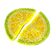 Зажим для волос Лимон в камне 1200-203-5, 2 шт