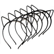 Набор детских обручей для волос Ушки черные 0106-204-2, 12 шт