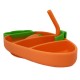 Дитяча силіконова тарілка з приладами "Морква" MGZ-0121