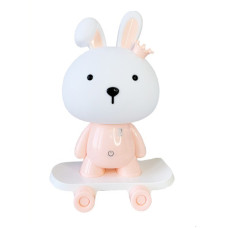 Нічник дитячий «Зайчик на скейті» MGZ-1407(Pink) живлення від USB