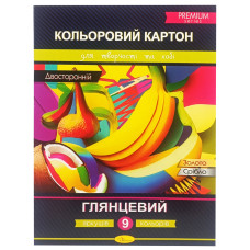 Набор двухстороннего цветного картона А4 АП-1106-3, 9 листов
