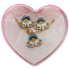 Бижутерия детская 2 в 1 "Тучки с Радугой" B4318-7 серьги + подвеска