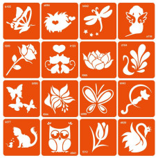 Набор трафаретов для био-папы "Микс для девочек №2" mix_for_girls_simple_2-16