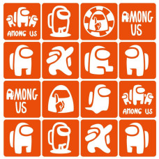 Набор трафаретов для био-папы "Among us" among_us_simple-16
