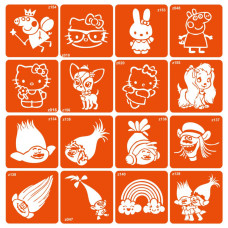 Набор трафаретов для био-папы "Trolls + Kitti + Pepa" Trolls-kitti-pepa-16