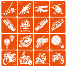 Набор трафаретов для био-папы "Transport" transport-16