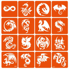 Набор трафаретов для био-папы "Dragons" dragons-16