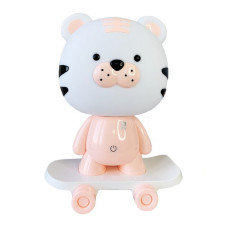 Нічник дитячий «Тигр на скейті» MGZ-1408(Pink) мережевий, живлення від USB