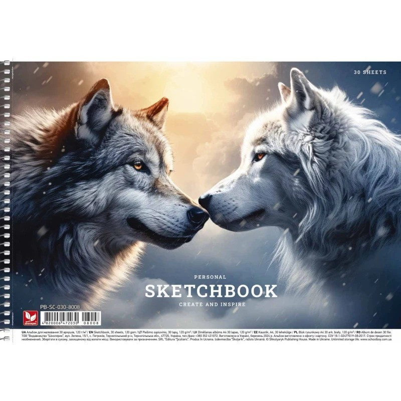 Альбом для малювання PB-SC-030-8008-2 спіраль 30 аркушів