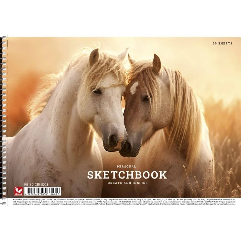 Альбом для малювання PB-SC-030-8008-3 спіраль 30 аркушів