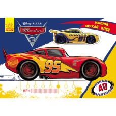 Детская развивающая книга "Рисуй, ищи, клей." Тачки" 837004 укр. языке