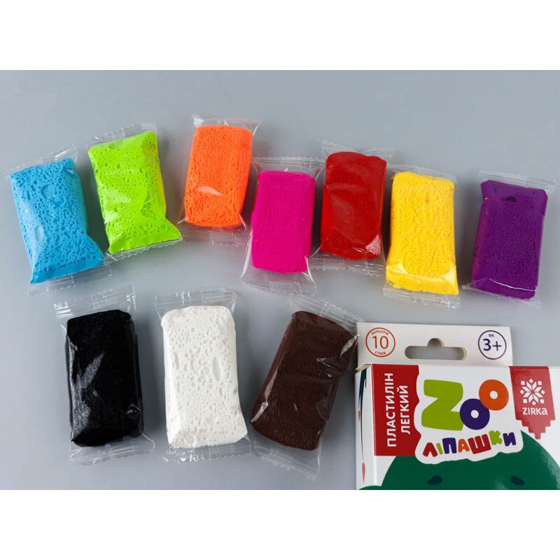 Пластилін легкий ZOOлипашки Коала" ZIRKA 140215 (10 різнокольорових стиків по 6 г)