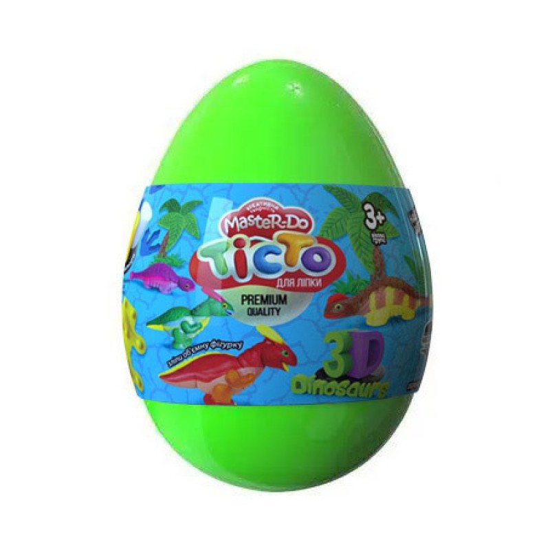 Набір креативної творчості "Тісто для ліплення Master Do" Dinosaurs EGGS ТМD-08-01U Зелений
