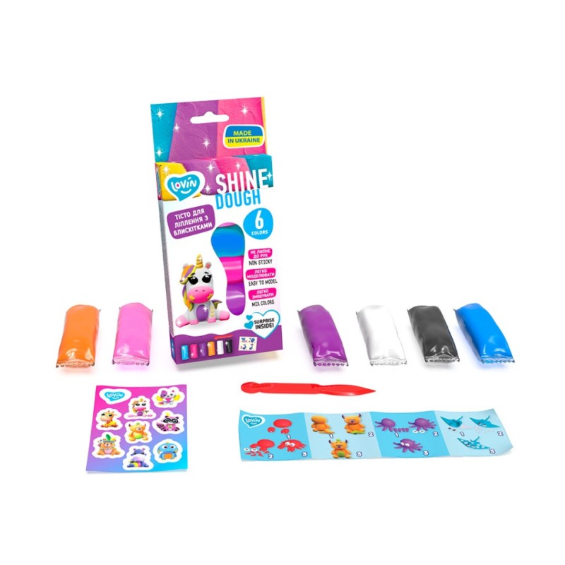 Набір тіста для ліплення Shine ТМ Lovin 41177, 6 кольорів по 35гр