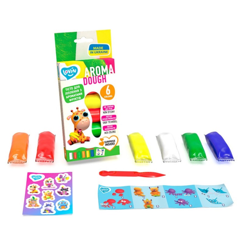 Набір тіста для ліплення "Aroma Assorted" TM Lovin 41199, 6 кольорів