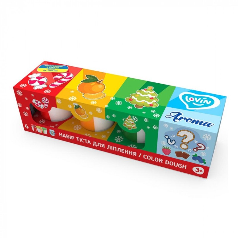 Набір тісту для ліплення "Aroma Dough 4 cups" TM Lovin 41201 у баночках