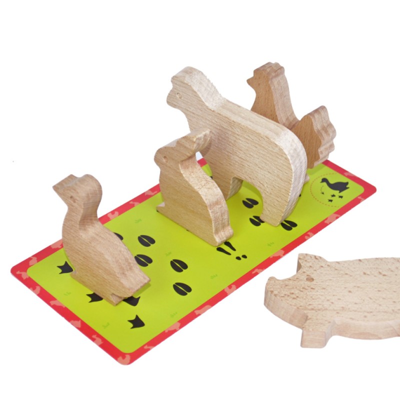 Дерев'яний ігровий набір "Фігурки тварин" Igroteco 900521, 17 деталей