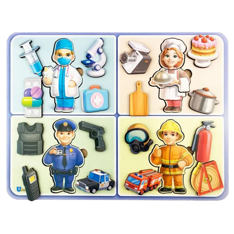 Настільна розвиваюча гра "Професії" Ubumblebees (ПСФ160) PSF160 дерев'яна