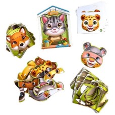 Деревянный пазл-вкладыш "Собери животных" Ubumblebees (ПСФ134) PSF134, 39 деталей