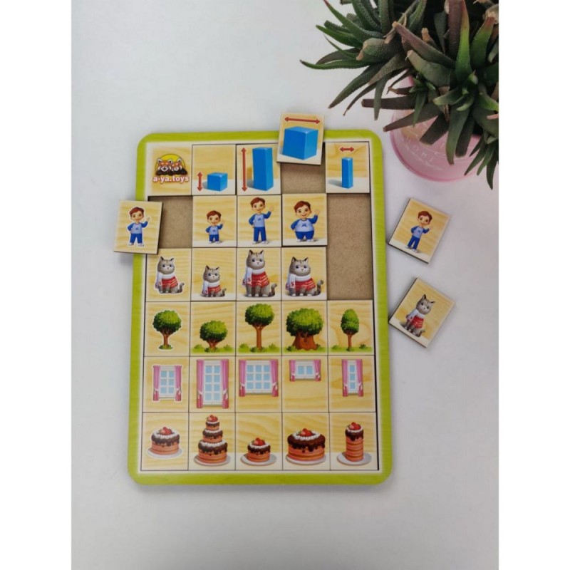 Дерев'яний пазл-сортер "Вкажіть розміри" Ubumblebees (ПСФ103) PSF103, 29 плашок