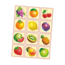 Настільна розвиваюча гра-пазл "Фрукти" Ubumblebees (ПСФ075) PSF075, 12 картинок-половинок