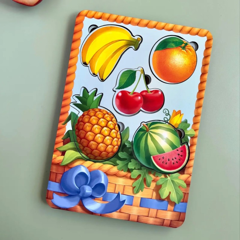 Настільна розвиваюча гра "Кошик із фруктами-1" Ubumblebees (ПСФ044) PSF044 сортер-вкладиш