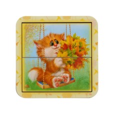 Дерев'яний пазл-вкладиш "Котик - 2" Ubumblebees (ПСД113) PSD113 розрізний