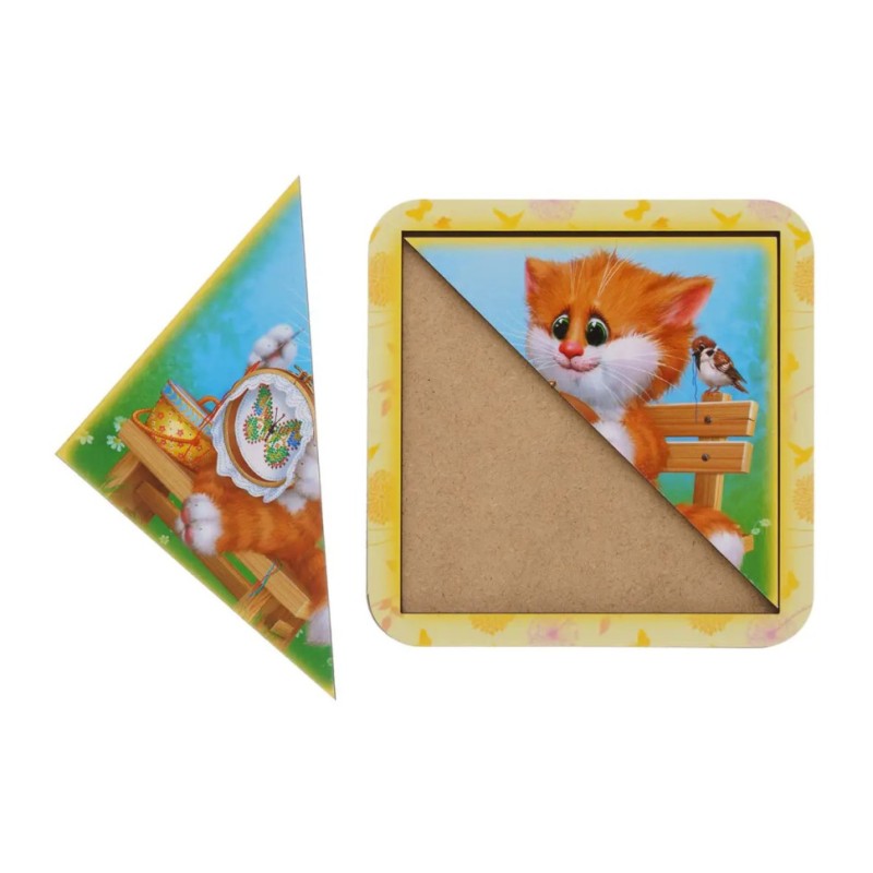 Дерев'яний пазл-вкладиш "Котик - 5" Ubumblebees (ПСД116) PSD116 розрізний