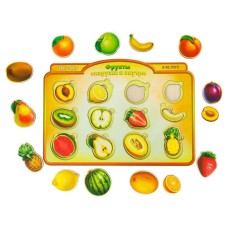 Дерев'яний пазл-вкладиш "Фрукти у розрізі" Ubumblebees (ПСД136) PSD136 сортер