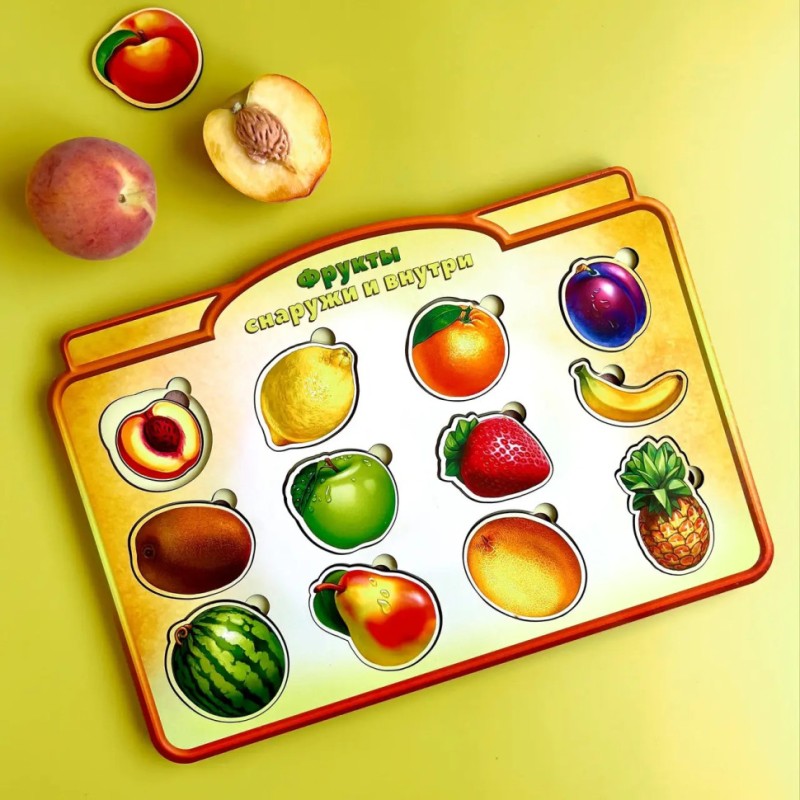 Дерев'яний пазл-вкладиш "Фрукти у розрізі" Ubumblebees (ПСД136) PSD136 сортер