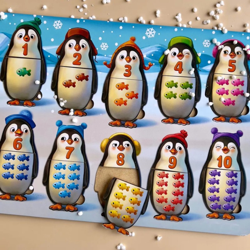 Дерев'яний пазл-вкладиш "Пінгвінчики" Ubumblebees (ПСД164) PSD164 рахунок